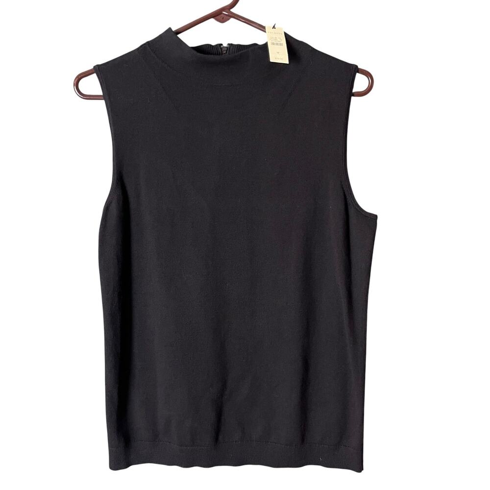 Talbots Sleeveless Black Mock Turtleneck Top Medium New With Tags Layering Work